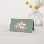 Modern Sage Green Star Weihnachten Platzkarte (Rückseite)