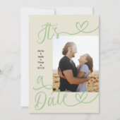 Modern Sage Green Sweetheart Wedding Save The Date (Vorderseite)