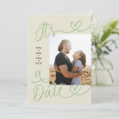 Modern Sage Green Sweetheart Wedding Save The Date (Stehend Vorderseite)