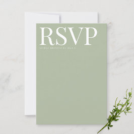 Modern Sage Green UAWG Wedding Card RSVP Karte