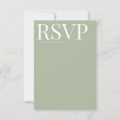 Modern Sage Green UAWG Wedding Card RSVP Karte (Vorderseite)