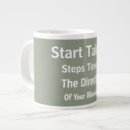 Modern Sage Green Uplifting Everyday Faith Jumbo-Tasse (Vorderseite Links)