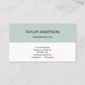Modern Sage Green Visitenkarte (Rückseite)