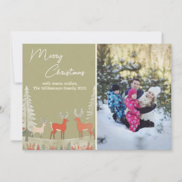 Modern Sage Green Watercolor Foto Weihnachten