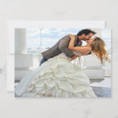 Modern Sage Green Wavy Stripe Photo Wedding Dankeskarte (Rückseite)