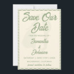 Modern Sage Green Wavy Stripe QR Code Photo Save The Date<br><div class="desc">Share your exciting news with this modern sage green wavy stripe QR code photo save the date. The elegant flowing design highlights your favorite couple photo while the convenient QR code lets guests quickly visit your wedding website or view event details. Fully customizable, this stylish save the date is perfect...</div>