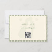 Modern Sage Green Wavy Stripe QR Code Wedding RSVP Karte (Rückseite)