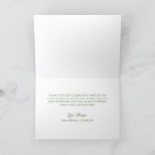 Modern Sage Green Wavy Stripe Wedding Dankeskarte (Innenseite)