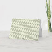 Modern Sage Green Wavy Stripe Wedding Dankeskarte (Rückseite)