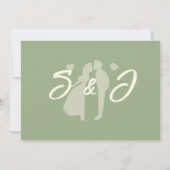 Modern Sage Green Wavy Stripe Wedding Save The Date (Rückseite)