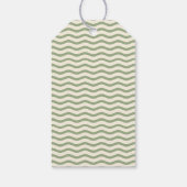 Modern Sage Green Wavy Stripe Wedding Thank You Geschenkanhänger (Rückseite)
