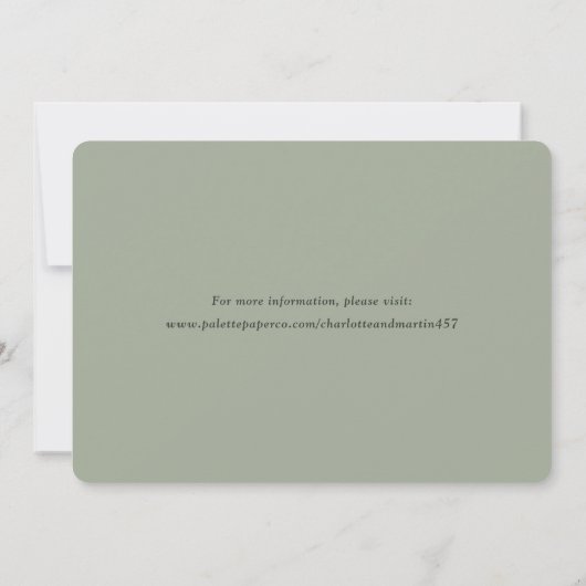 Modern Sage Green Wedding 3 Foto Save the Date (Rückseite)