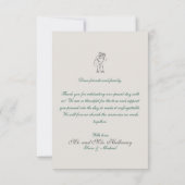 Modern Sage Green Wedding Photo Dankeskarte (Rückseite)