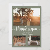 Modern Sage Green Wedding Thank You Dankeskarte (Vorderseite)
