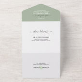 Modern Sage Green Whimsical Ampere und Hochzeit All In One Einladung (Außenbereich)