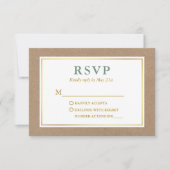 Modern Sage Green White Gold Kraft RSVP Karte (Vorderseite)