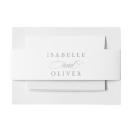 Modern Sage Green White Simple Minimal Wedding Einladungsbanderole