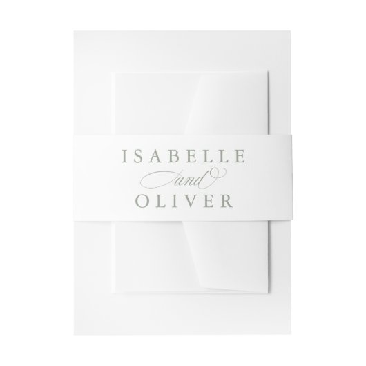Modern Sage Green White Simple Minimal Wedding Einladungsbanderole (Vorderseite Beispiel)