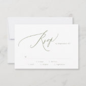 Modern Sage Green White Simple Wedding RSVP Karte (Vorderseite)