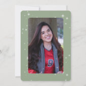 Modern Sage Green & White Sparkor Abschluss Ankündigung (Rückseite)