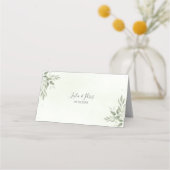 Modern Sage Greenery Botanical Folded Place Card Platzkarte (Rückseite)