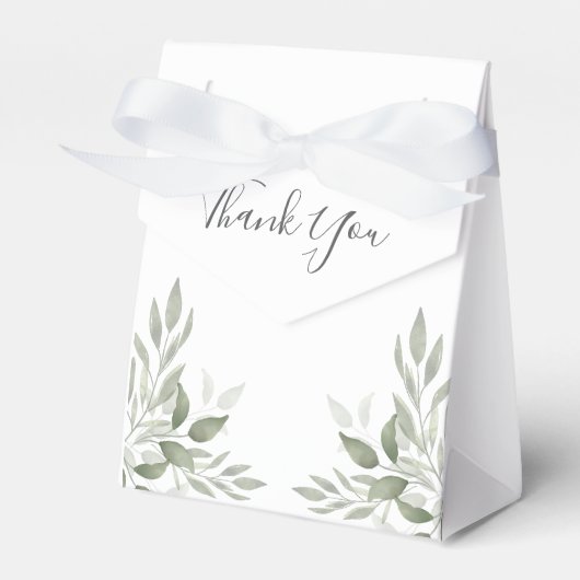 Modern Sage Greenery Botanical Wedding Favor Box Geschenkschachtel (Vorderseite)