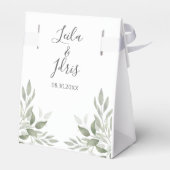 Modern Sage Greenery Botanical Wedding Favor Box Geschenkschachtel (Rückseite)
