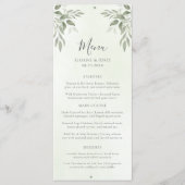 Modern Sage Greenery Botanical Wedding Menu Menükarte (Vorderseite)