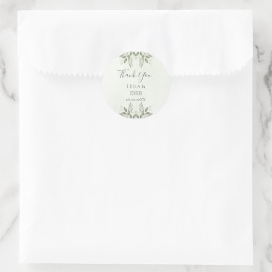 Modern Sage Greenery Botanical Wedding Sticker (Tasche)