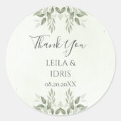 Modern Sage Greenery Botanical Wedding Sticker (Vorderseite)