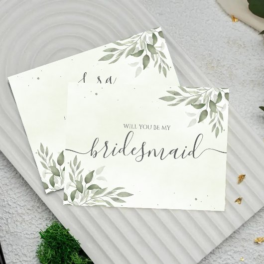 Modern Sage Greenery Bridesmaid Proposal Card Save The Date