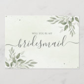 Modern Sage Greenery Bridesmaid Proposal Card Save The Date (Vorderseite)