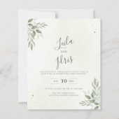Modern Sage Greenery Budget Wedding Invitation (Vorderseite)