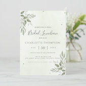 Modern Sage Greenery Chic Bridal Luncheon Card Save The Date (Stehend Vorderseite)