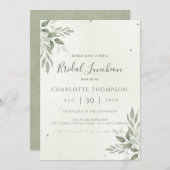 Modern Sage Greenery Chic Bridal Luncheon Card Save The Date (Vorne/Hinten)