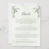Modern Sage Greenery Floral All-in-One Wedding Einladung (Rückseite)