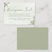 Modern Sage Greenery Honeymoon Fund Begleitkarte (Vorne/Hinten)