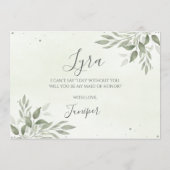 Modern Sage Greenery Maid Of Honor Proposal Card Save The Date (Rückseite)