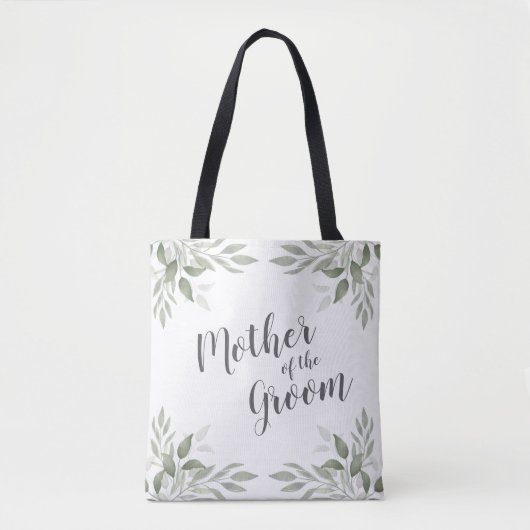 Modern Sage Greenery Mother of the Groom Tasche (Vorderseite)