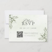 Modern Sage Greenery QR Code Save the Date  (Vorderseite)