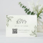 Modern Sage Greenery QR Code Save the Date  (Stehend Vorderseite)