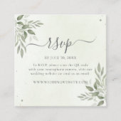 Modern Sage Greenery Square QR Code RSVP  Begleitkarte (Vorderseite)
