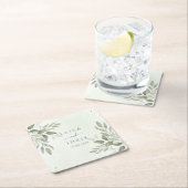 Modern Sage Greenery Wedding Coasters Rechteckiger Pappuntersetzer (Vor Ort)