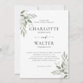 Modern Sage Greenery Wedding Invitation Card Save The Date (Vorderseite)