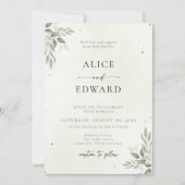 Modern Sage Greenery Wedding Invitation Card Save The Date (Vorderseite)