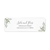 Modern Sage Greenery Wedding Return Address (Vorne)
