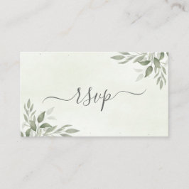 Modern Sage Greenery Wedding RSVP Enclosure Card Begleitkarte
