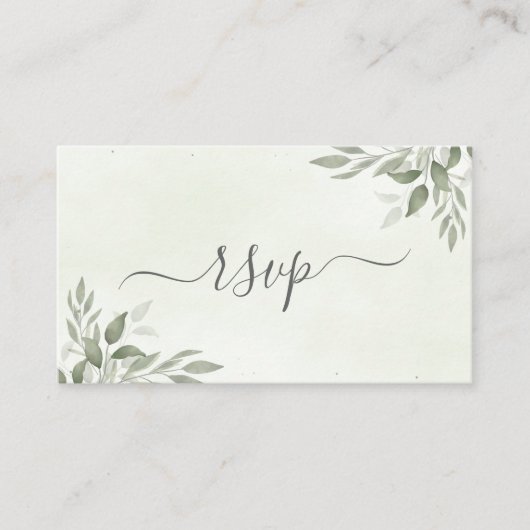 Modern Sage Greenery Wedding RSVP Enclosure Card Begleitkarte (Vorderseite)