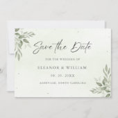Modern Sage Greenery Wedding Save the Date Card (Vorderseite)