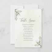 Modern Sage Greenery Wedding Seating Plan Card Einladung (Rückseite)